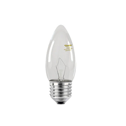 Foco Vela 40W Incandescente E27 2700K (Luz Cálida).